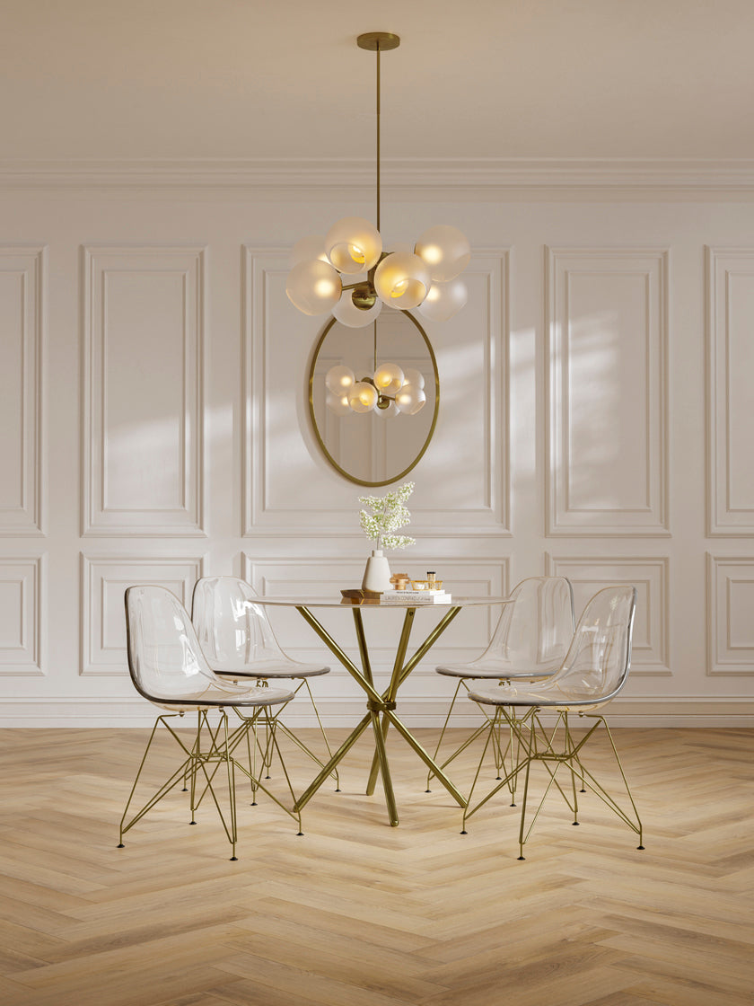 COCO DINING CHAIR CLEAR / GOLD LEGS