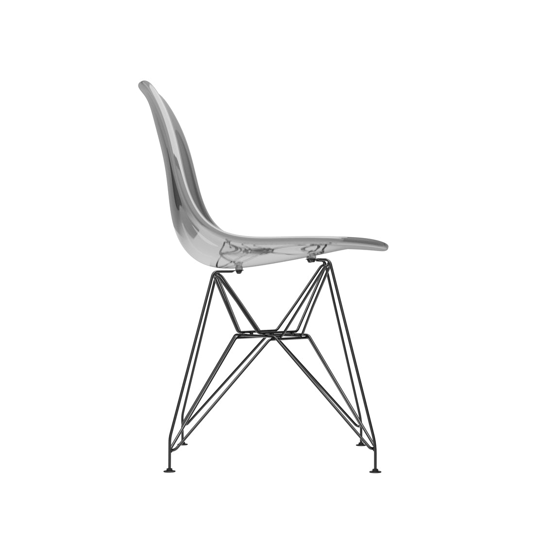 COCO DINING CHAIR SMOKED BLACK / BLACK LEGS