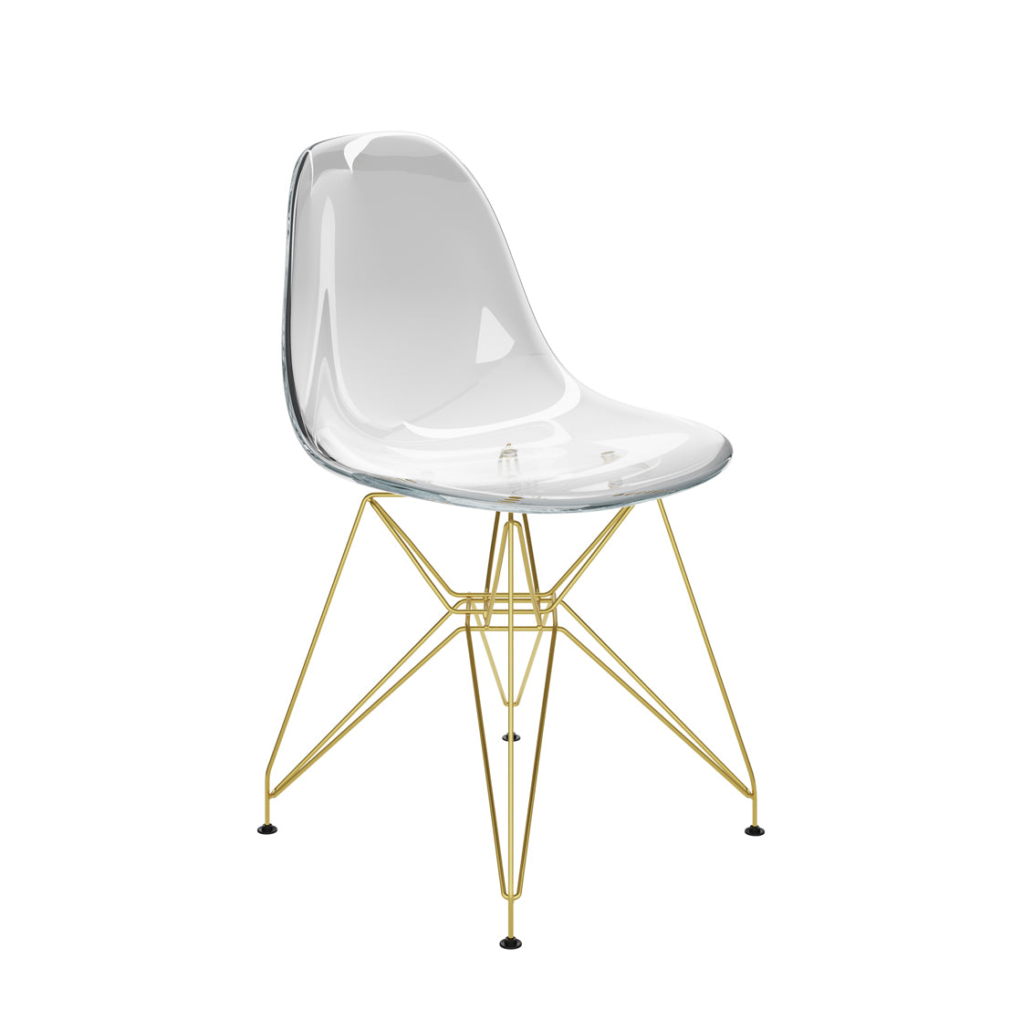 COCO DINING CHAIR CLEAR / GOLD LEGS