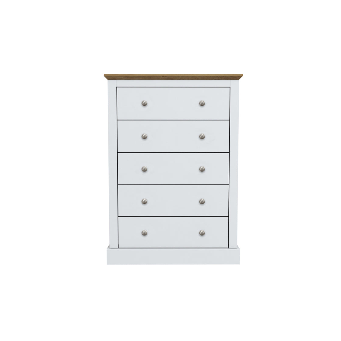 Devon 5 Drawer Chest White