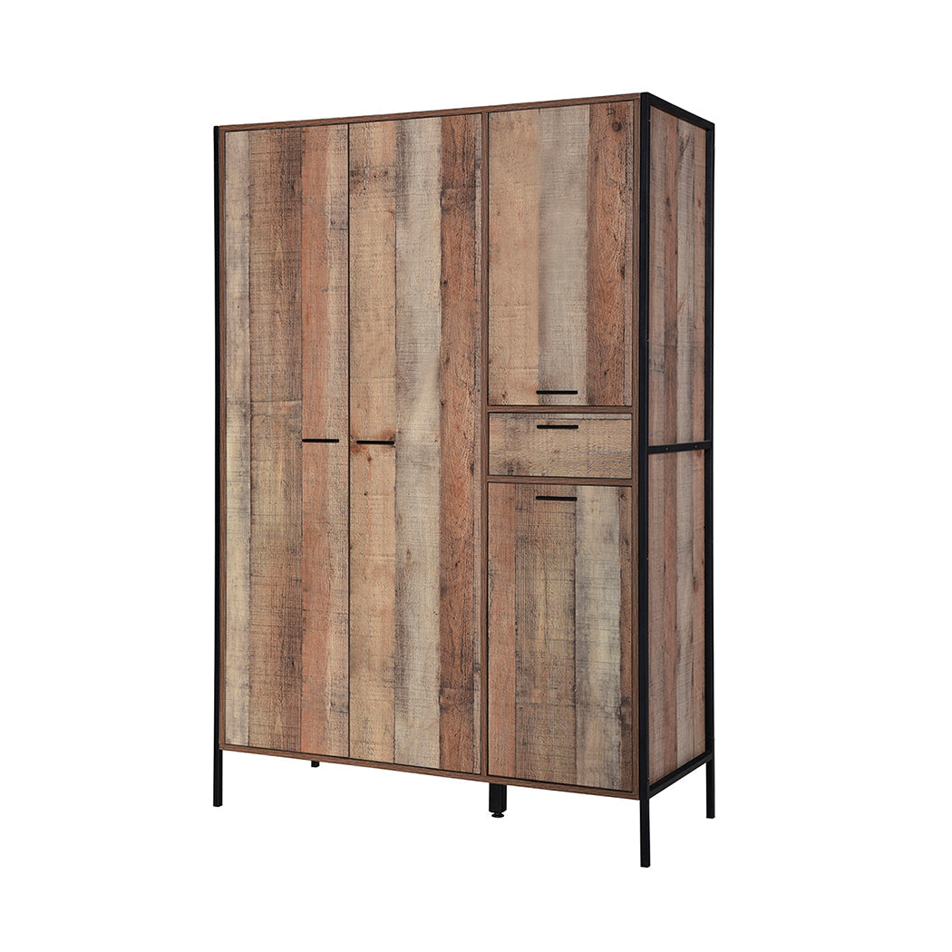 Hoxton 4 Door Wardrobe Distressed Oak Effect