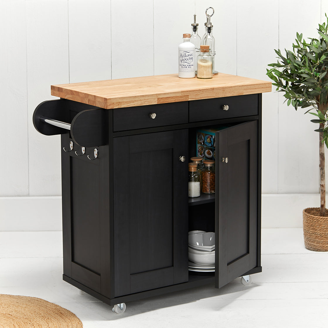 Portland Kitchen Island Black