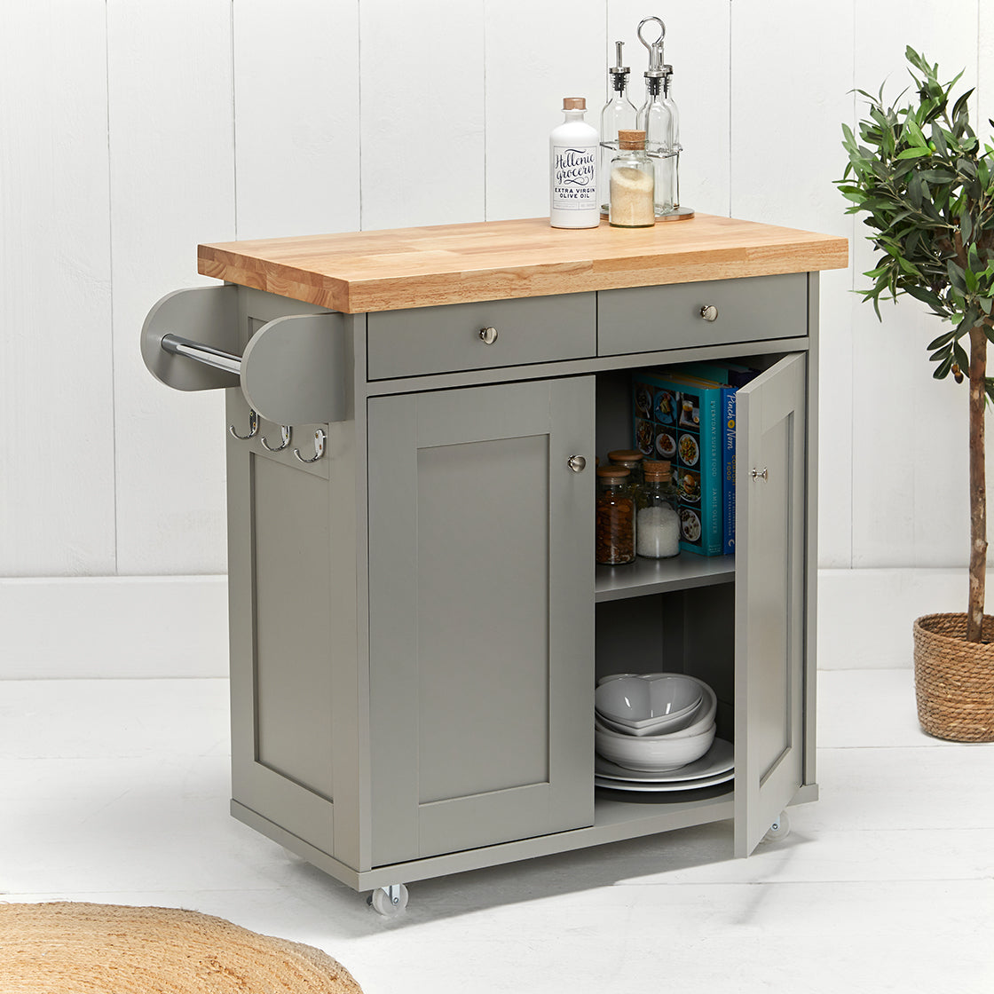 Portland Kitchen Island Grey