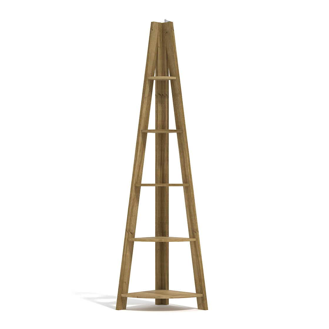 Tiva Corner Ladder Shelving Oak